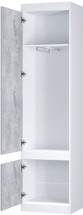 "Паскаль" шкаф закрытый (534х2100х402) белый/цемент светлый