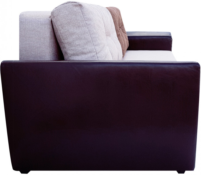 Диван-кровать Амстердам, 160х195, раскладной, еврокнижка, пружинный блок, рогожка/экокожа, комби