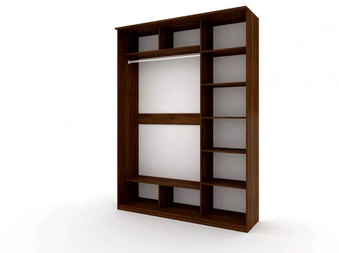 Шкаф купе Модерн 1776х600 3-х дверный 2-х секционный зеркало венге