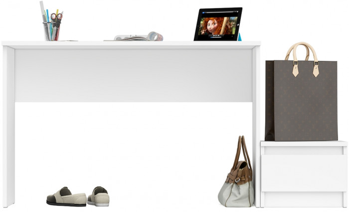 Мори Стол письменный МСП1200.1 + Тумба ТМП400.1, цвет белый, ШхГхВ 160,8х50х76,6 см., универсальная сборка