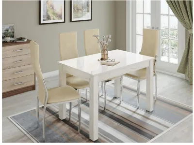 Стол обеденный Бруно 1100х700 дуб крафт белый/лакобель белый