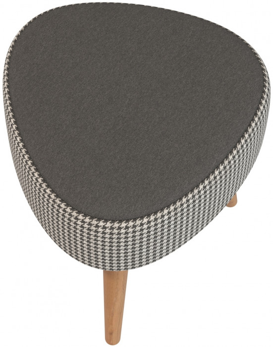 Банкетка 6-5134ТКчёр Ева, цвет ткань чёрная с рисунком, ШхГхВ 38х38х45 см.(банкетка на трёх ножках), цвет ножек: тик