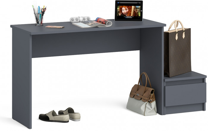 Мори Стол письменный МСП1200.1 + Тумба ТМП400.1, цвет графит, ШхГхВ 160,8х50х76,6 см., универсальная сборка