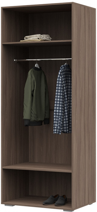 Симба шкаф 2-х створчатый (800*2000*570) ясень шимо темный/кофе с молоком