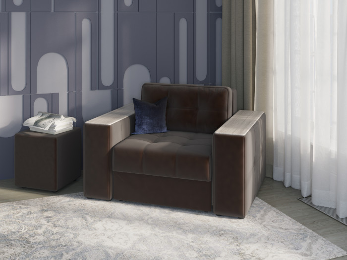 Кресло-кровать "Нави", Коричневый/МДФ сандал белый