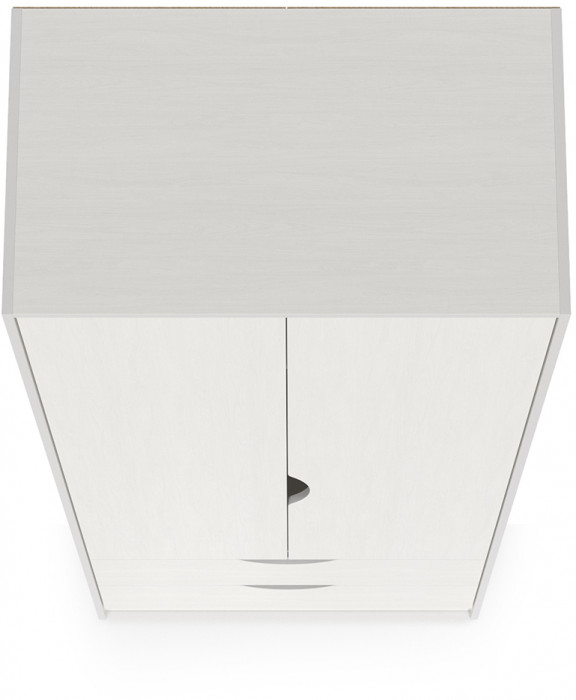 КР100 Уна 13.327 Шкаф для одежды, цвет белый(структура Поры дерева), ШхГхВ 83,8х49,7х205,3 см., два выдвижных ящика