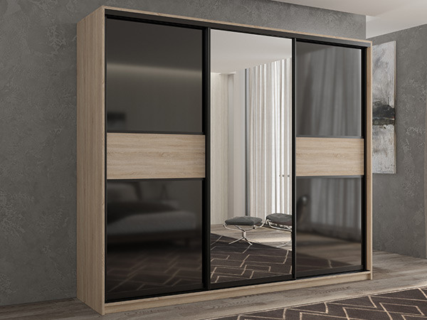 Шкаф-купе Кааппи 9 Сонома Светлый 180х60х230 см