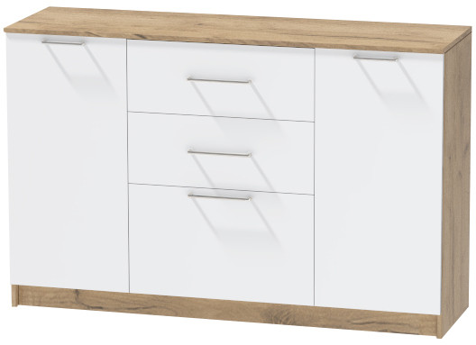 Комод №3 "Иннэс-7", Крафт золотой/Белый