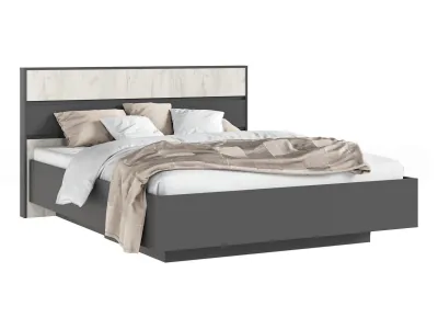 Кровать парящая 160 с ортопедом дерево, дуб крафт белый/графит