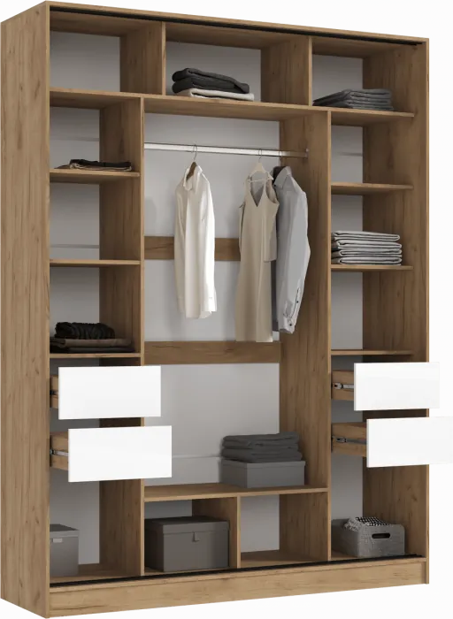 Модульная прихожая Роджинамиф, комп.4 (Графит, Крафт золотой)