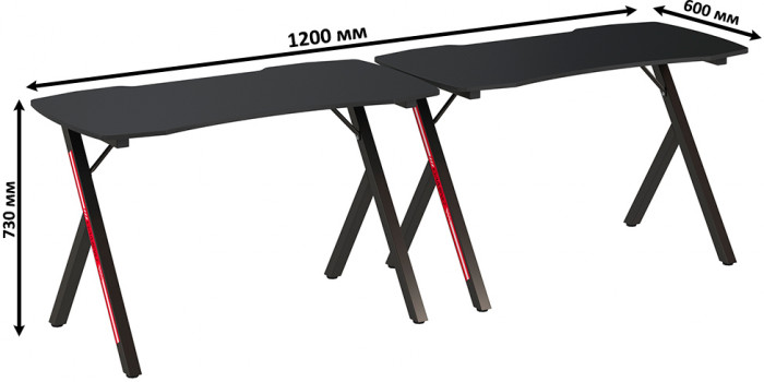 Два игровых стола Мебель--24 GT-2310, чёрный