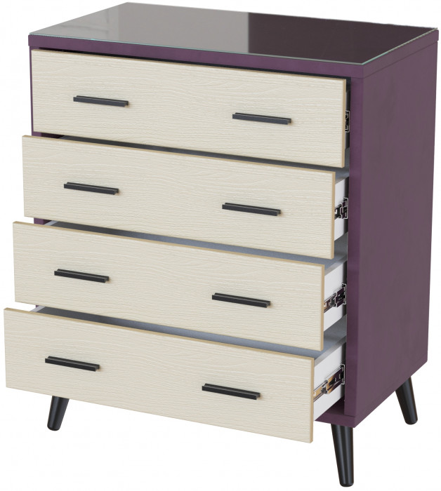 Комод интерьерный Ланс винный/мдф клен кремовый