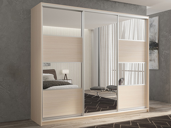 Шкаф-купе Кааппи 5 Дуб молочный 240х45х230 см