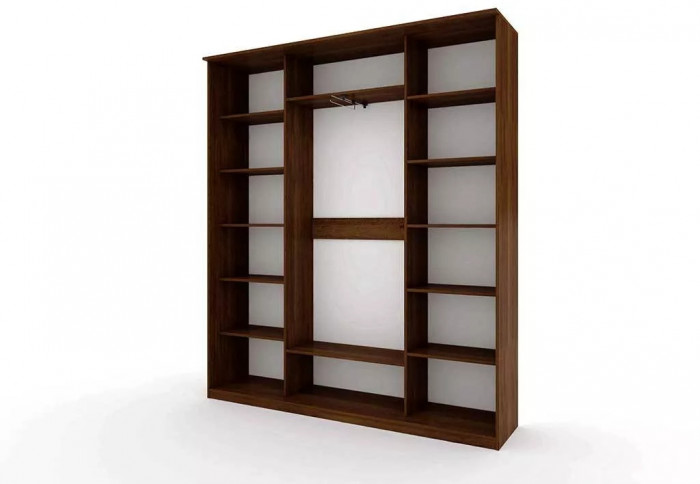 Шкаф купе Модерн 2076х450 3-х дверный 3-х секционный фотопечать №3 венге