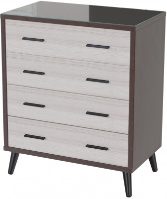 Комод интерьерный Ланс коричневый/мдф сандал белый