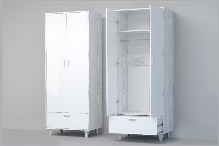 Эго Шкаф ШК-1 НГ (Камень Темный/Дуб Крафт Золотой)