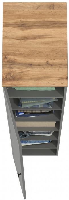 Остин 13.225 Шкаф-пенал, цвет серый графит/дуб крафт золотой, ШхГхВ 40х54,3х229,6 см., универсальная сборка