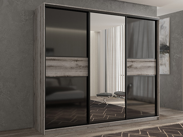 Шкаф-купе Кааппи 9 Эвок Окаменелый 180х45х230 см