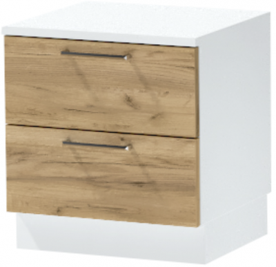 Тумба-6 прикроватная напольная "Иннэс-7", Белый/Крафт золотой