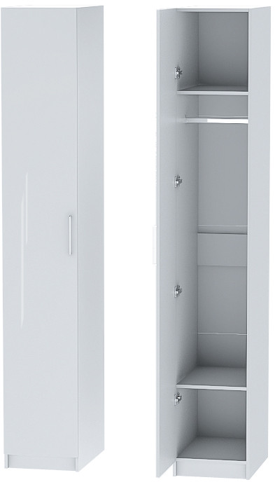 Шкаф-пенал №1 "Иннэс-7" - Белый/Белый глянец