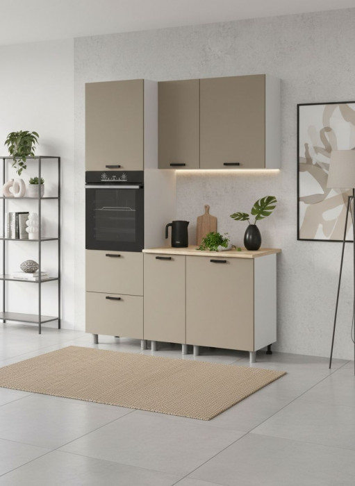 МК Аленушка 1,6м ПД Орешник Матовый Вижен,скоба черный,сонома