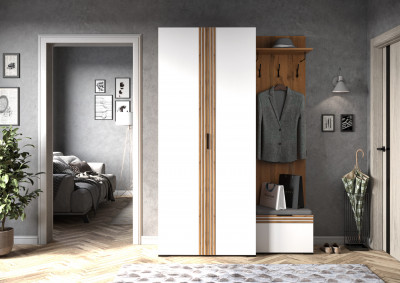 Прихожая Нао, набор №4, Дуб вотан/Белый, Вотан, Simple 27