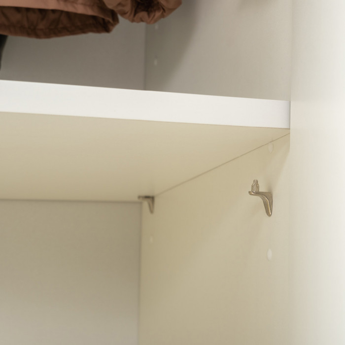 Октава Прихожая 31, цвет белый шагрень/дуб крафт золотой/фасады МДФ белый шагрень, ШхГхВ 193,7х35,4х197,6 см., универсальная сборка