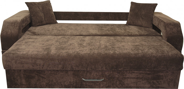 Диван-еврокнижка Манчестер, пружинный блок, 150х195, подсветка, велюр коричневый