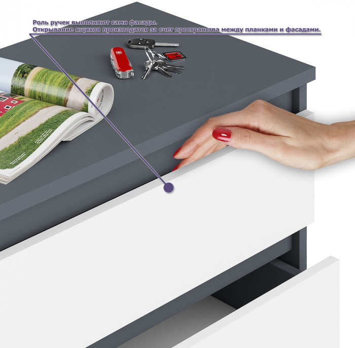 Мори Стол компьютерный МС-1 правый + Пенал МШ400.1 + Полка 900, цвет графит/белый, ШхГхВ 130,4х50,4х209,6 см., НЕ универсальная сборка