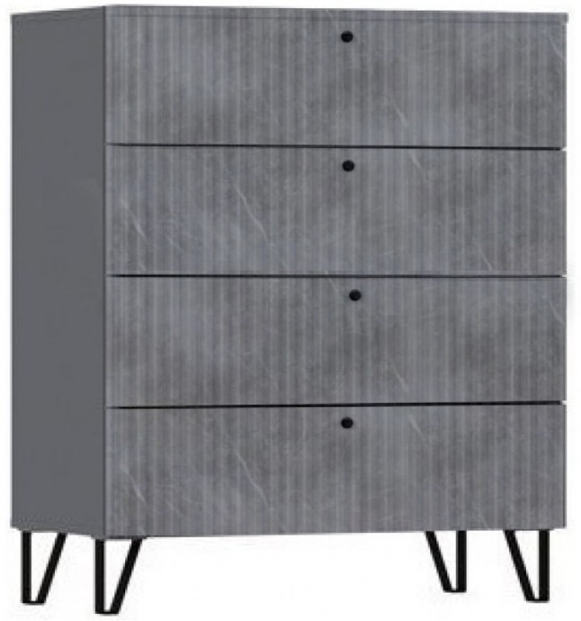 Оливия Комод 4-ящ (Белый глянец, Белый)