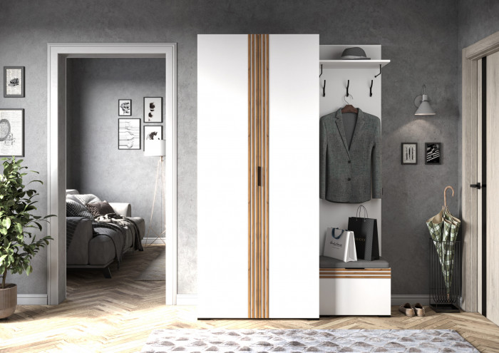 Прихожая Нао, набор №4, Белый/Белый, Вотан, Simple 27