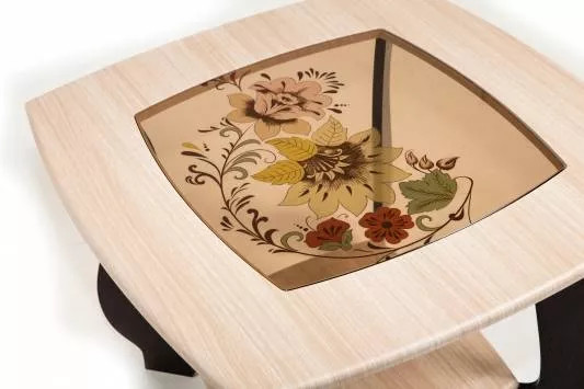 Стол журнальный СЖ-22 с рисунком Р1 дуб/венге