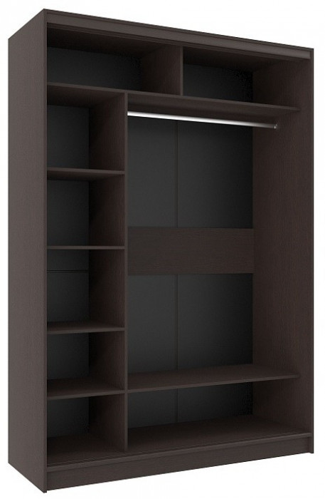 Шкаф-купе двухдверный с зеркалом 1600 Домашний Венге