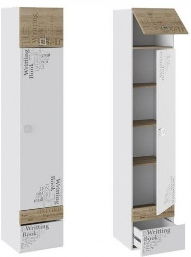 Оксфорд ТД-139.07.21 Шкаф для белья (Ривьера/Белый с рисунком)