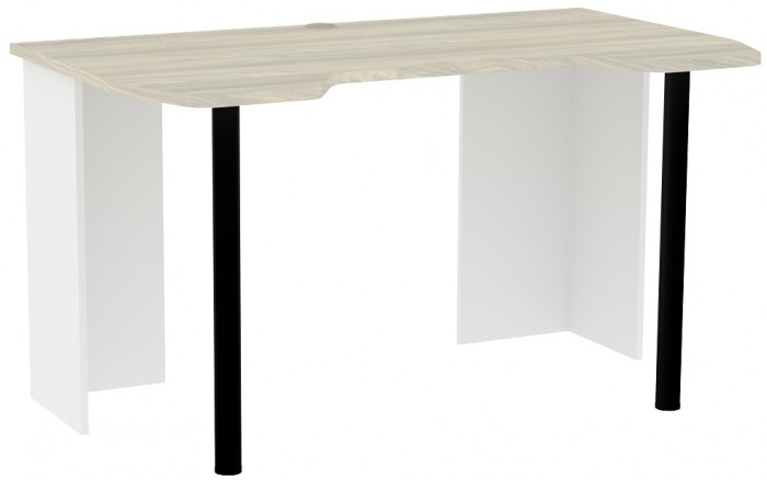 Стол компьютерный Аурелио 84, Блэквуд Сатиновый - Белый