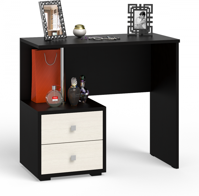 Камелия спальня № 10 Кровать с ящиками 1600 + Две тумбы + Стол косм. + Зеркало + Комод + Шкаф, цвет венге/дуб лоредо, 1600х2000 мм., б/м, осн. есть