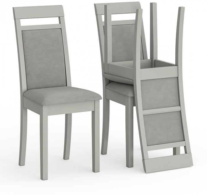 Три стула Мебель--24 Гольф-12 разборных, серый