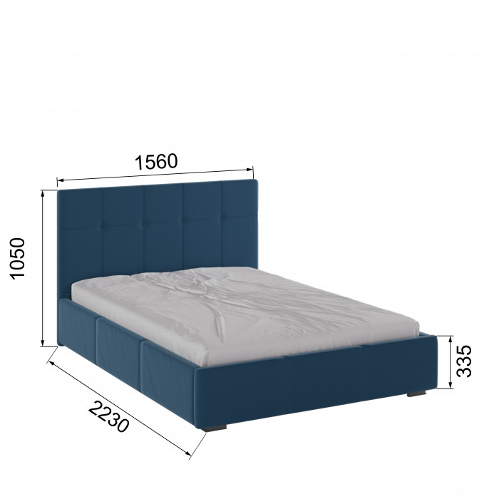 Рио Кровать интерьерная 140 атлантида квадрат, ПМ