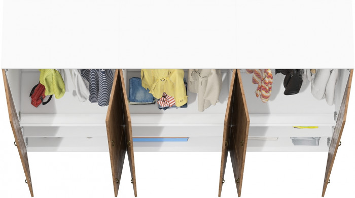 Лидер-8 Шкаф МД 19Б 3 шт., белый шагрень/крафт золото