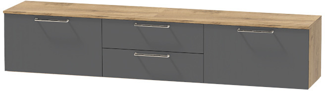 Тумба-4 под ТВ подвесная "Иннэс-7", Крафт золотой/Графит