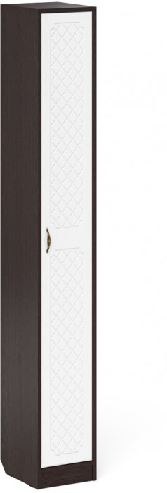 Прихожая П-6 Компоновка № 27, цвет венге/фасады МДФ белое дерево фрезеровка ромб, ШхГхВ 150х50х210 см., универсальная сборка