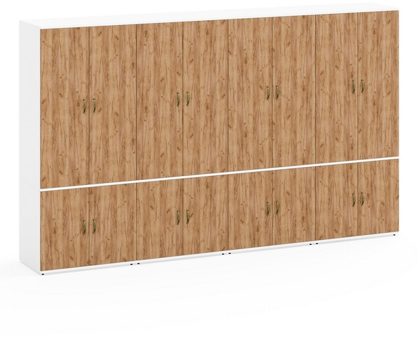 Лидер-8 Шкаф МД 19Б 4 шт., белый шагрень/крафт золото