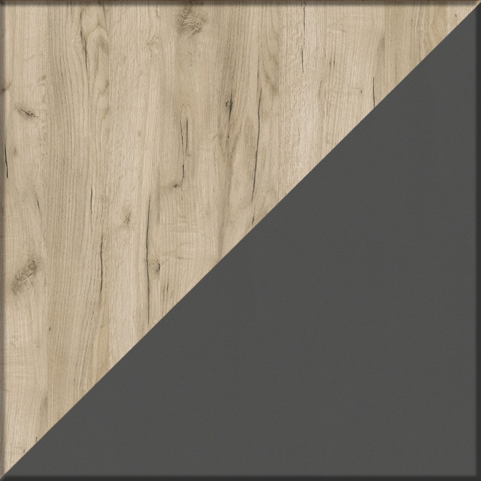 Два стола рабочих 6-0604дкс/граф Бета, цвет дуб крафт серый/графит, ШхГхВ 240х60,5х183,5 см.