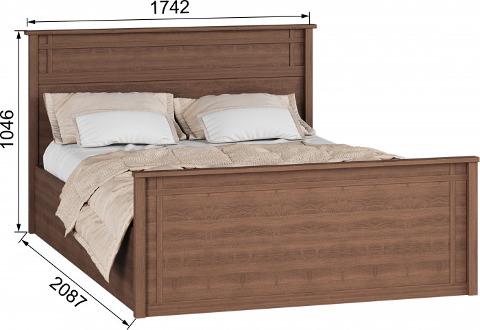 Ричард Кровать РКР-3 (1,6) с настилом ДСП, Орех донской