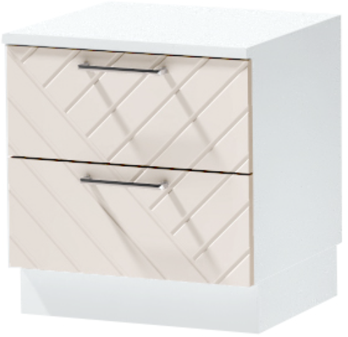 Тумба-6 прикроватная напольная "Иннэс-7", Белый/Тирамису матовый