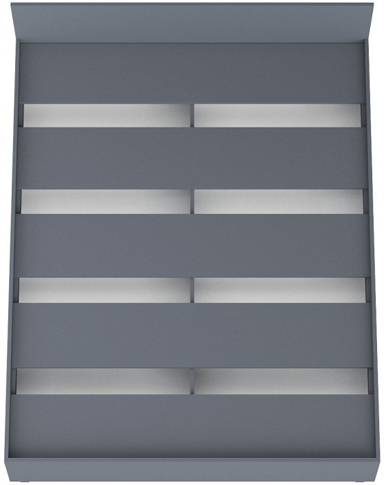 Мори Кровать 1600, цвет графит, ШхГхВ 163,5х203,5х70 см., сп.м. 1600х2000 мм., без матраса, основание есть