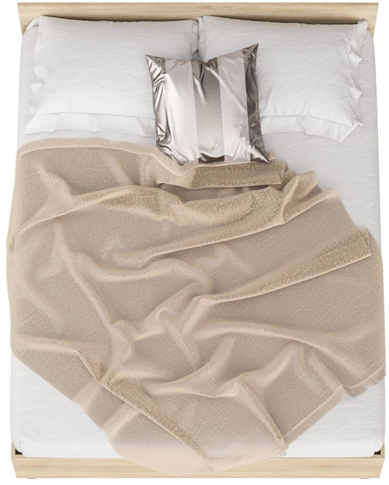 Мори Кровать 1600, цвет дуб сонома, ШхГхВ 163,5х203,5х70 см., сп.м. 1600х2000 мм., без матраса, основание есть