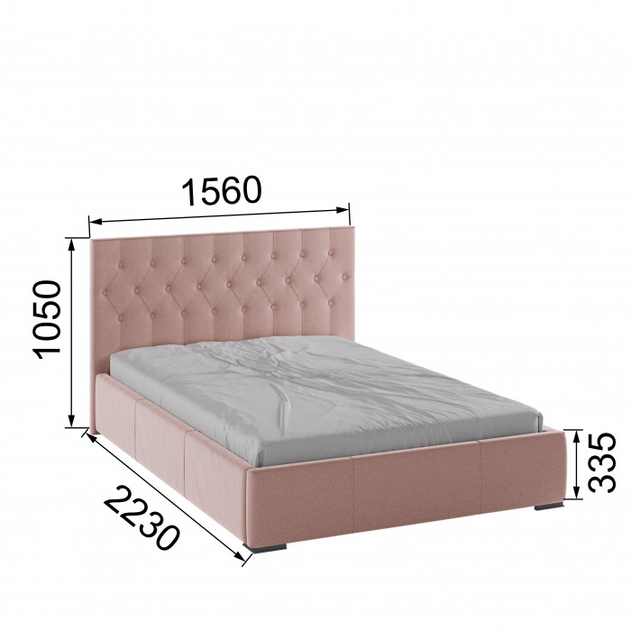 Октавия Кровать интерьерная 140 пыльная роза ромб, ПМ