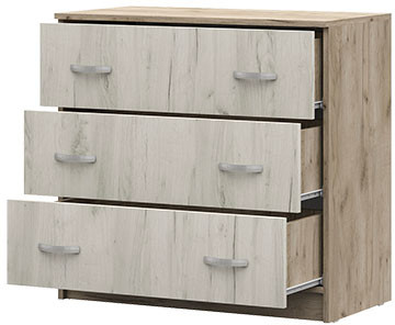 КМ 551М Бася ЛДСП комод дуб крафт серый/дуб крафт белый