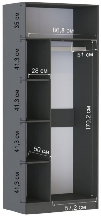 Прихожая Руэлла, композиция 1, графит серый